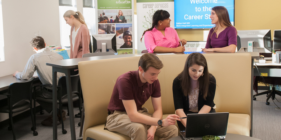 students in the career studio 