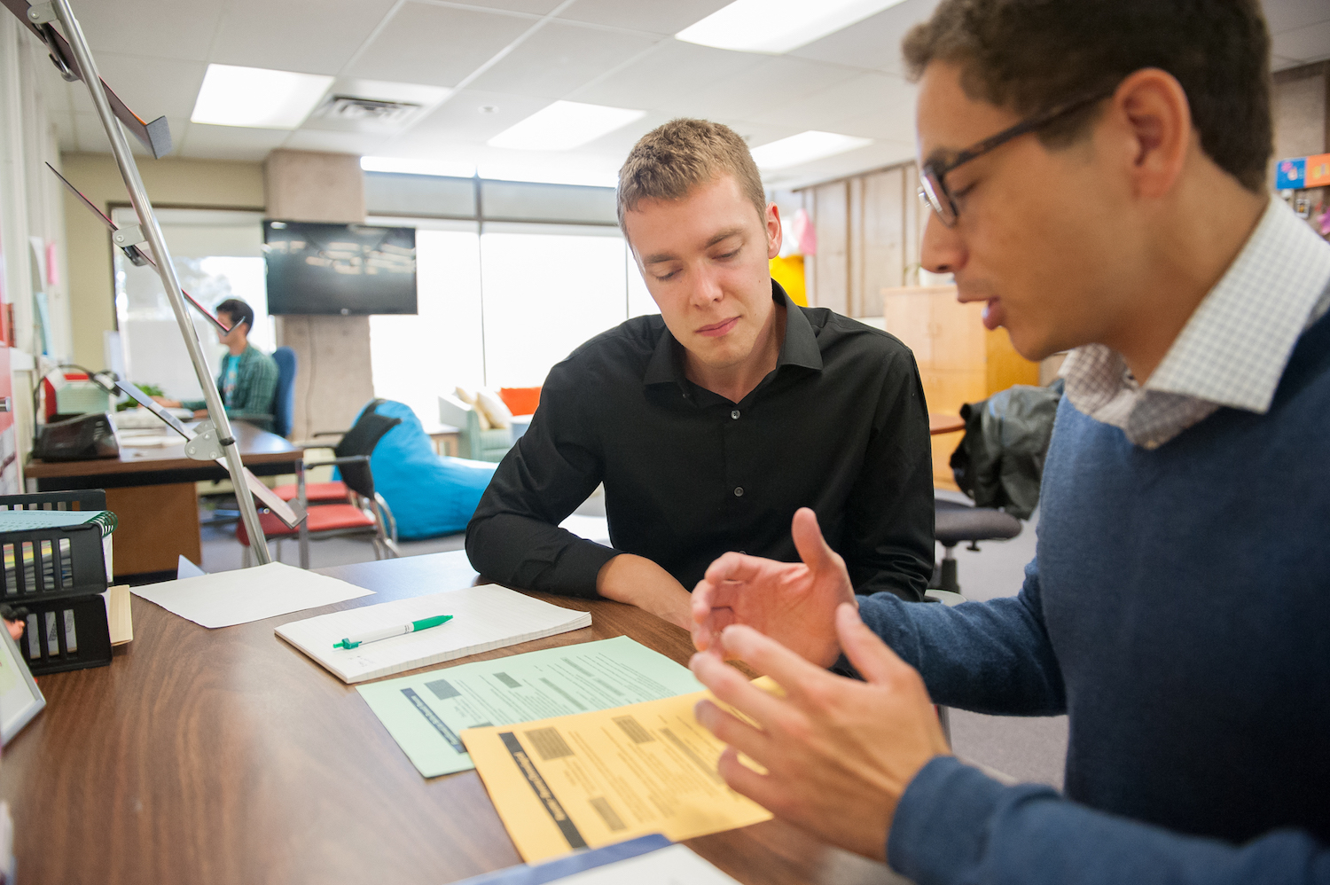 Colin Dares learns from his tutor.