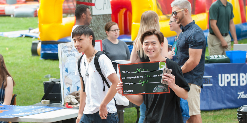 two upei students at new student orientation