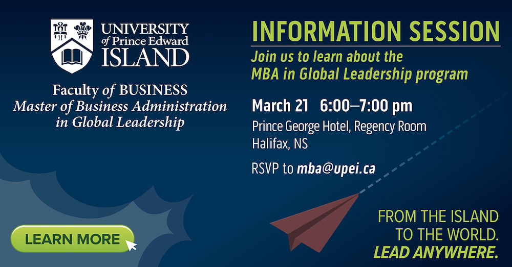 UPEI MBA in Global Leadership information session March 21, 2024