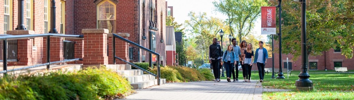 students walking in UPEI's quad