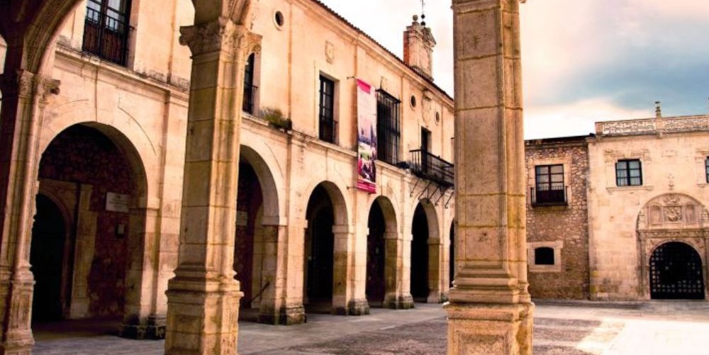 stone archways at the University of Burgos, Spain