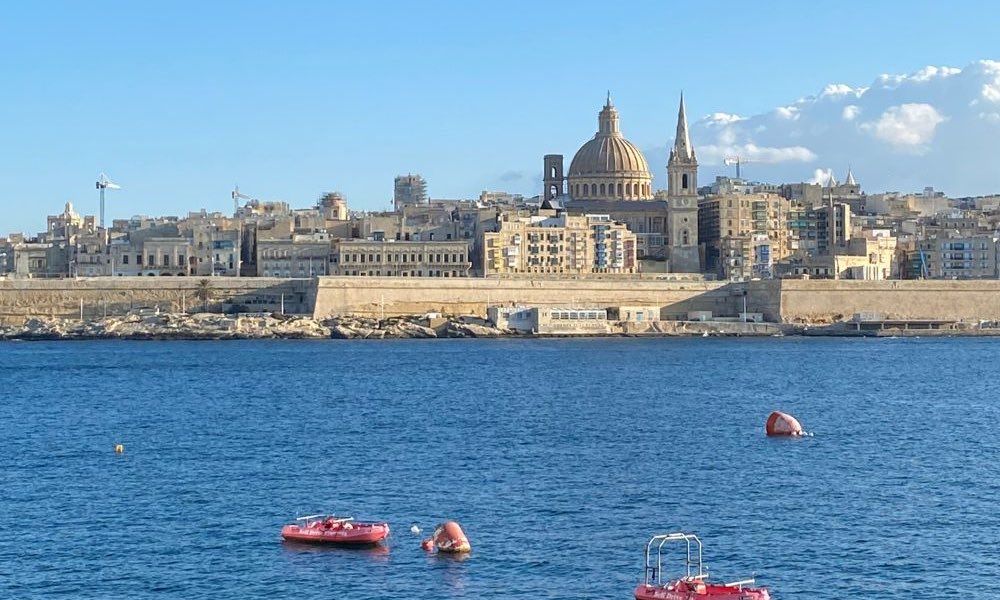 view of Malta city from the water