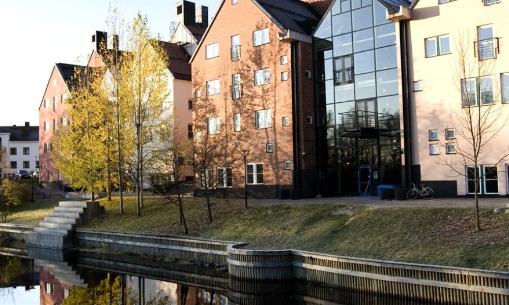 waterfront view of buildings at Mid-Sweden University