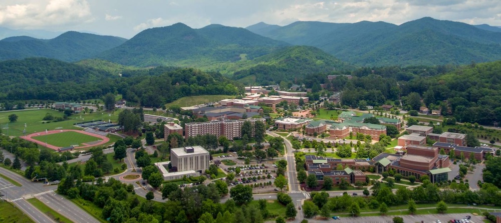 aerial shot of Western Carolina University