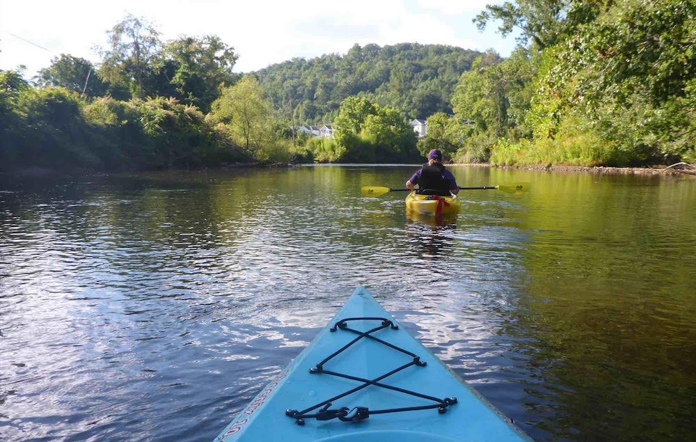 a kayaker on a river