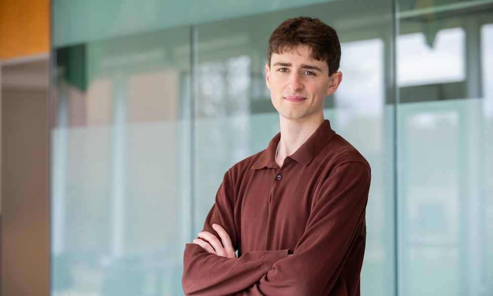 UPEI student Samuel Harding in McDougall Hall
