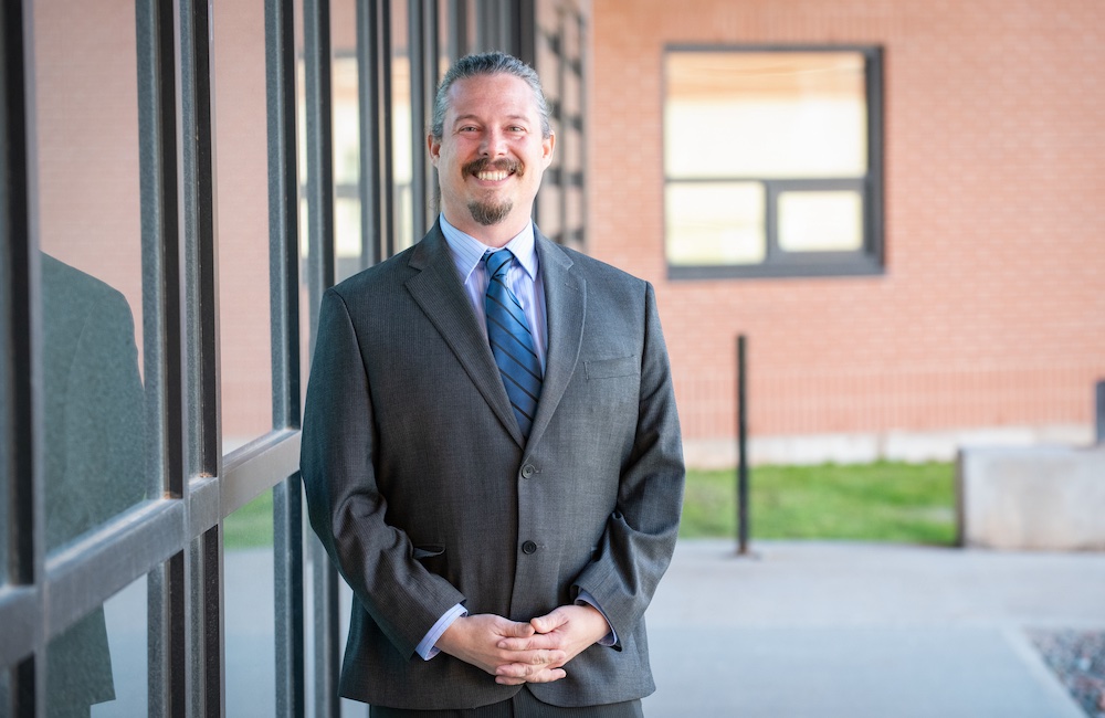 Dr. Dan Fredholm outside the UPEI residence