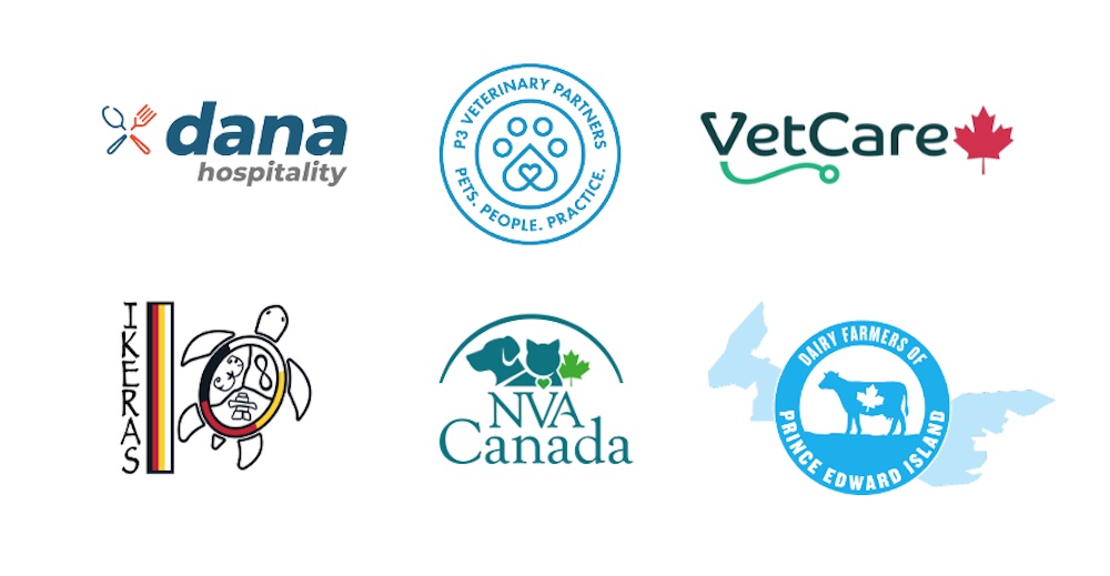 six logos of AVC Vet Camp sponsor organizations