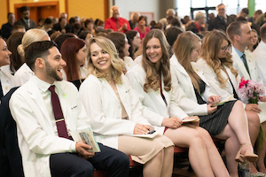 veterinary students at graduation ceremony