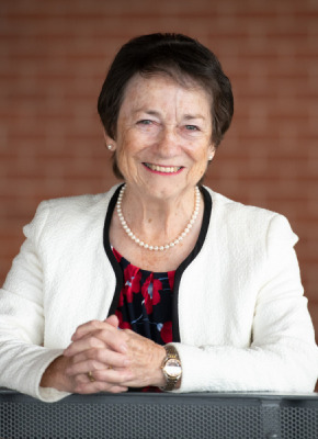 Retired senator and UPEI alumna the Hon. Diane F. Griffin will become UPEI's 10th chancellor. Photo of woman smiling leaning against railing with hands clasped