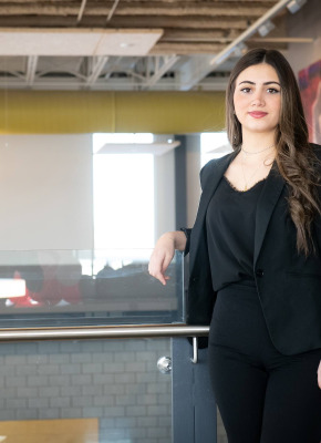 upei engineering student rosaline in the faculty of sustainable design engineering building