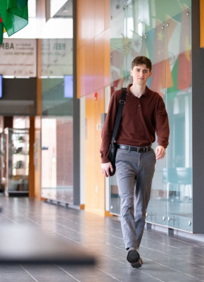 UPEI student Samuel Harding in McDougall Hall
