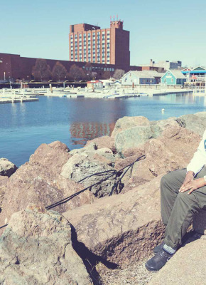UPEI Master of Arts in Island Studies student Ayana Arnaud on the Charlottetown waterfront