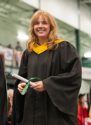 UPEI graduate Tayah Sommer on stage at Convocation