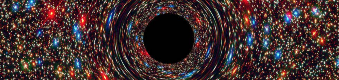 image of coloured blurred black hole