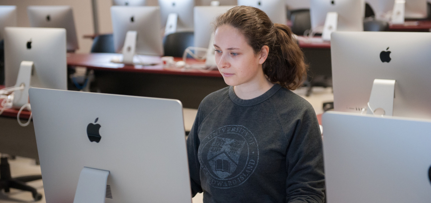 A student harnessing the power of a computer