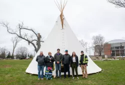 A tipi installed in the UPEI campus