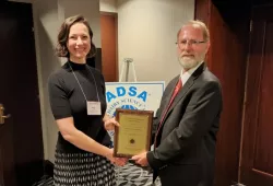 Dr. Katy Proudfoot receives the American Dairy Science Association Foundation's Scholar Award in Dairy Production. 