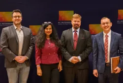 Panelists at St. Petersburg World Affairs Council Conference on Cooperation and Competition in Space