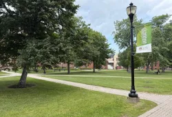 Photo of campus quadrangle in summer