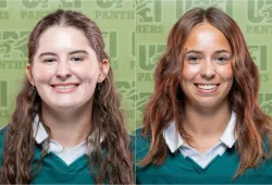 UPEI Women’s Rugby Panthers Rowan Gallagher and Lauren Misener