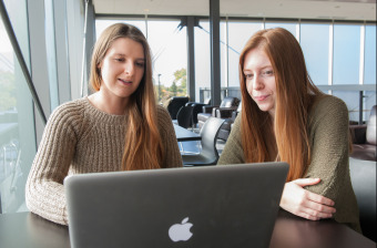 upei environmental studies students Danelle Finney and Angela Costello 