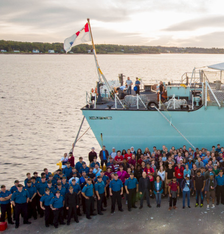 Students work with the Canadian Navy on design engineering.