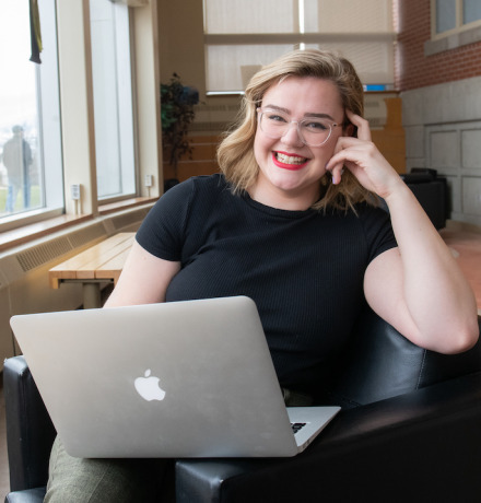upei student alex macdonald in the w. a. murphy student centre