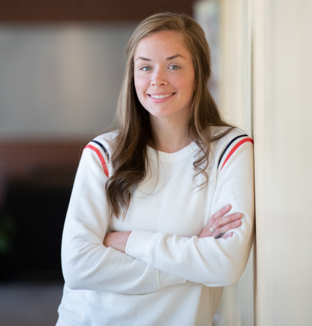 upei nursing graduate shayna conway in the health sciences building