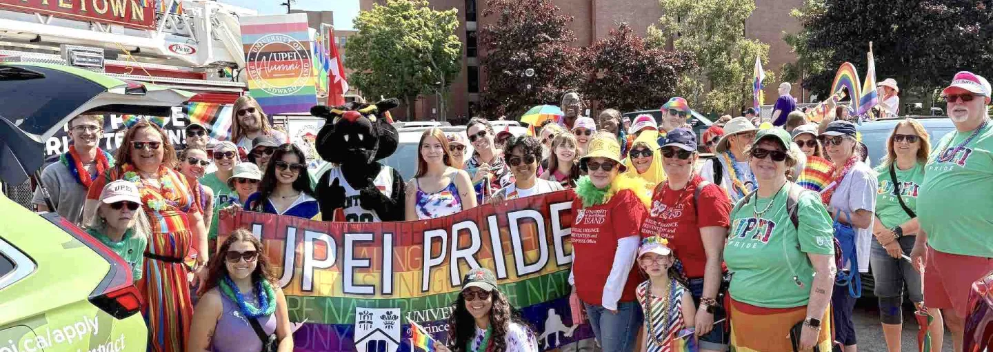 a large group of UPEI students and staff at Pride Fest 2025
