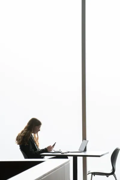 a student working at a table