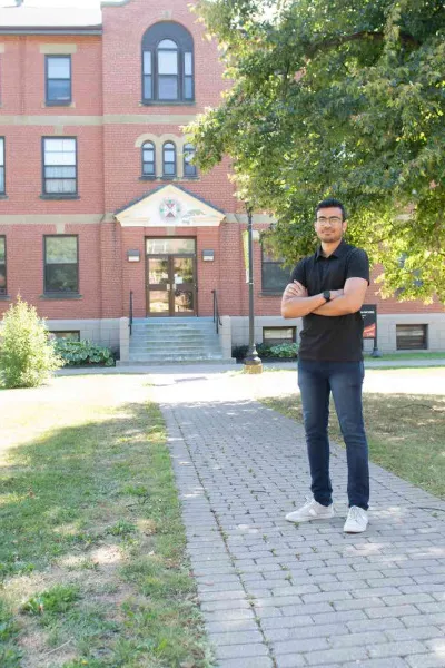 graduate student Aadesh Nunkoo in the UPEI quad