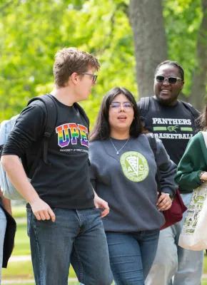 five UPEI students in the quad