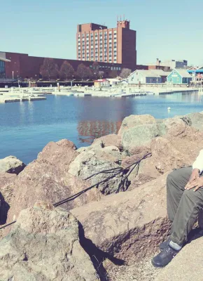 UPEI Master of Arts in Island Studies student Ayana Arnaud on the Charlottetown waterfront