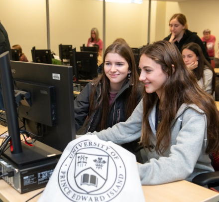two students using a computer