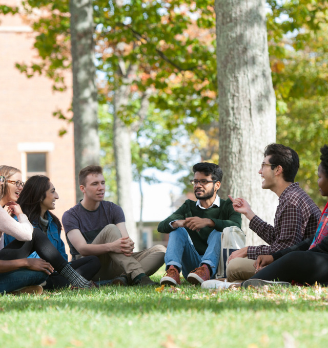 students in UPEI quad