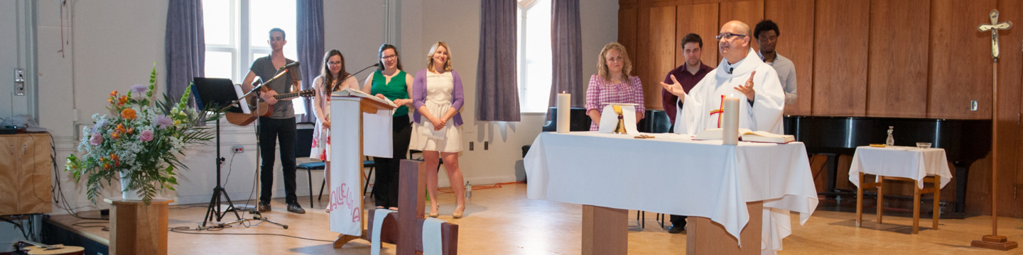 A priest celebrates Catholic mass
