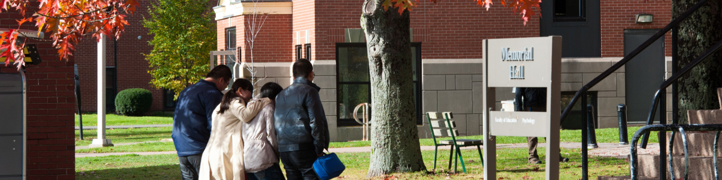 Students walking through UPEI Campus