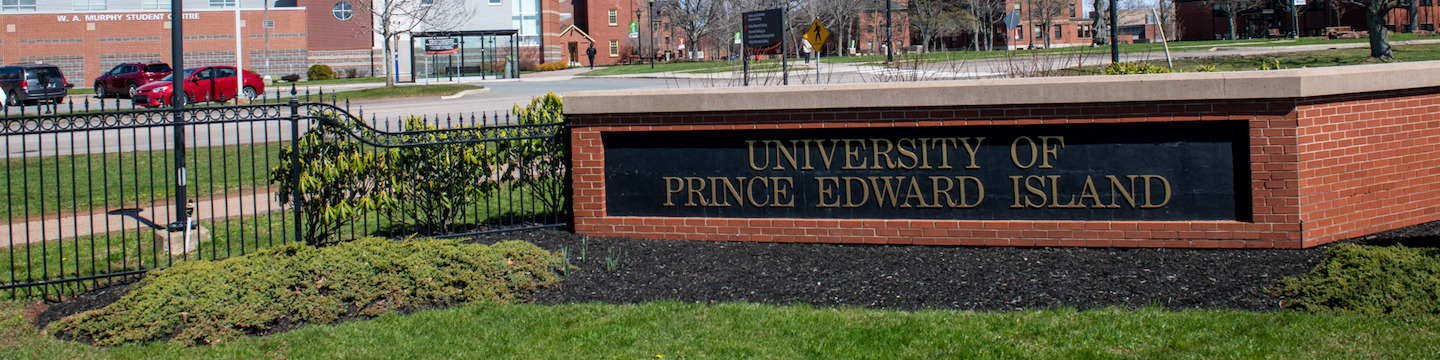 entrance sign reading university of prince edward island