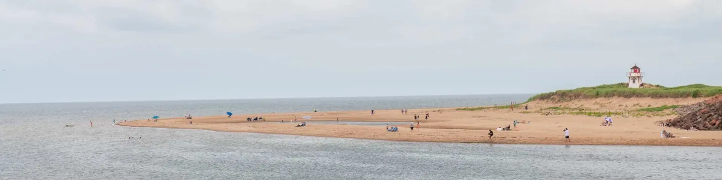 Covehead Beach with lighthouse