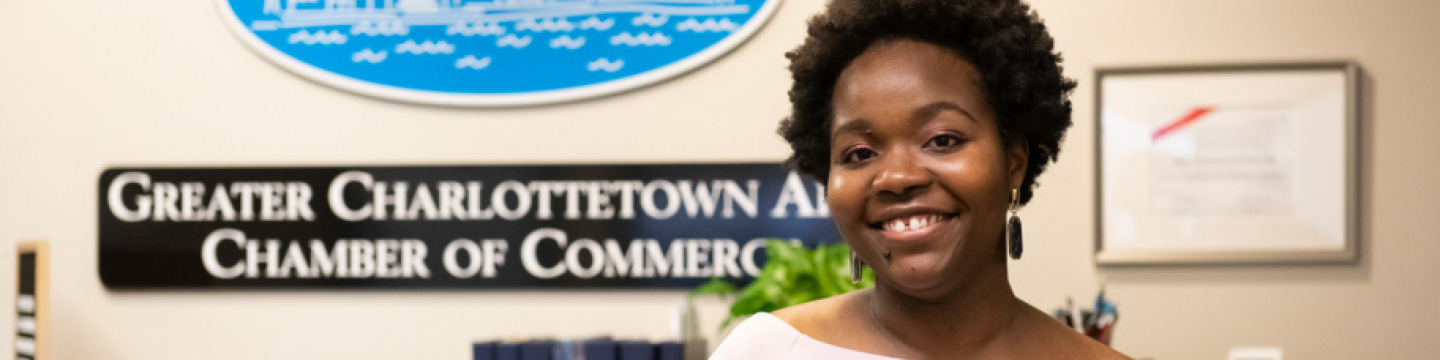 Elizabeth Iwunwa at the Greater Charlottetown Chamber of Commerce