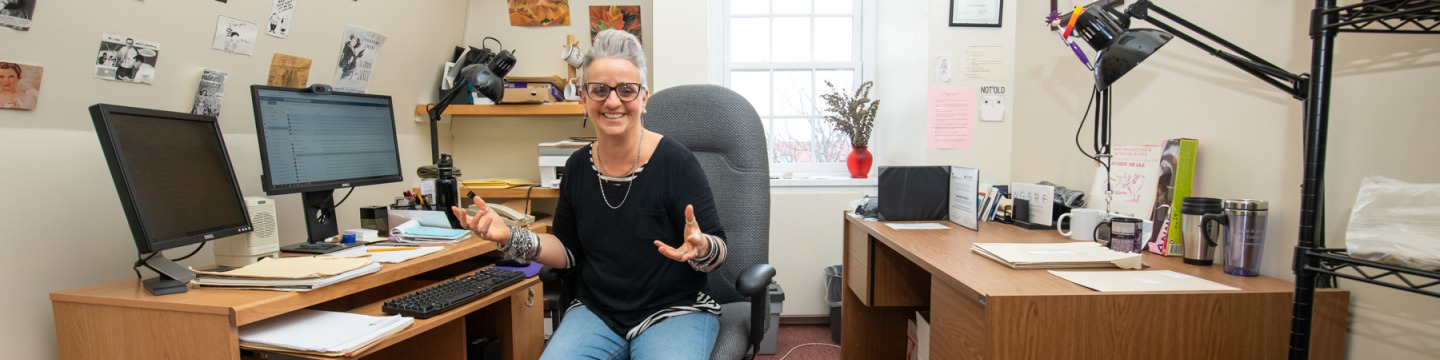 UPEI professor Ann Braithwaite in her office in SDU Main Building