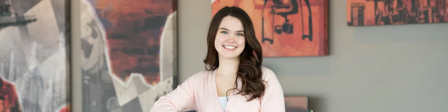 upei engineering student bridget patterson in the faculty of sustainable design engineering building