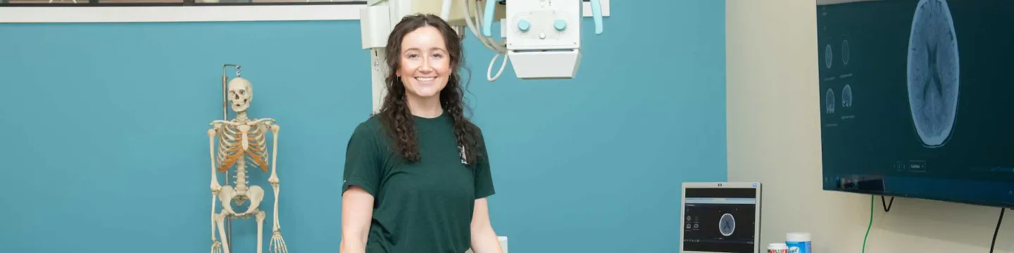 a radiographer in a clinical training lab
