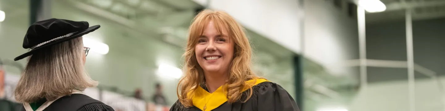 UPEI graduate Tayah Sommer on stage at Convocation