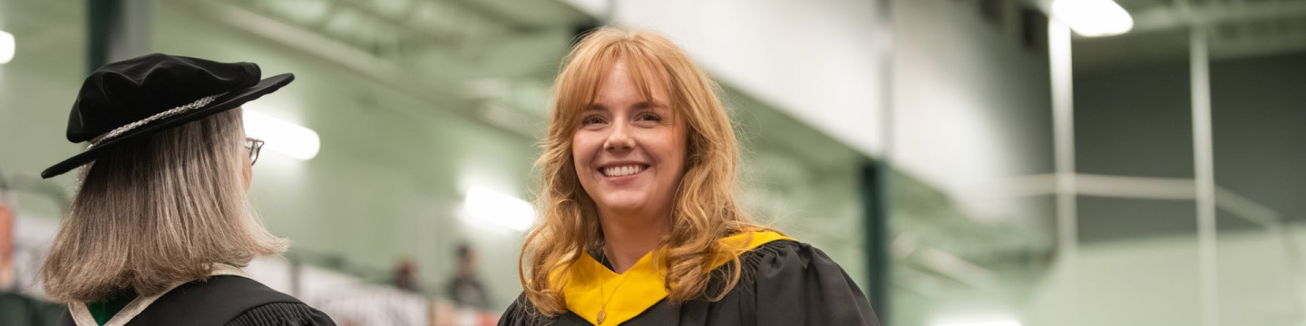 UPEI graduate Tayah Sommer on stage at Convocation