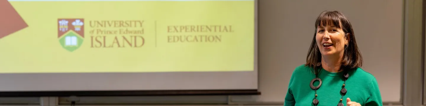 UPEI career counsellor Kylah Hennessey giving a presentation