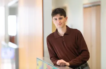 UPEI student Samuel Harding in McDougall Hall