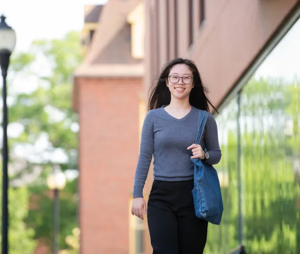 UPEI student EeVon Lim outside the Health Sciences Building